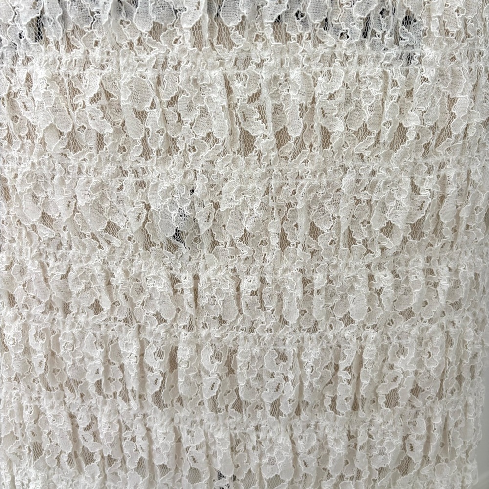 DÔEN Rachelle Salt Lace Midi Skirt NWT Cream Luxury Elastic Waist Collectible L - Picture 3 of 9